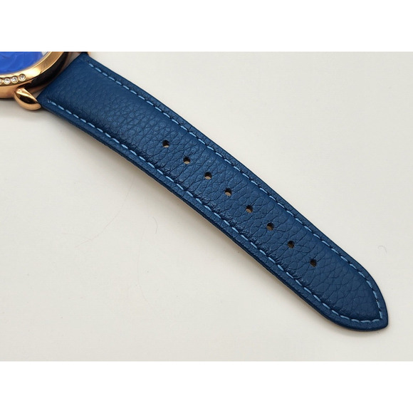 Bertha Quartz Daphne Collection Rose Gold And Blue Leather Watch 38mm - Picture 8 of 11